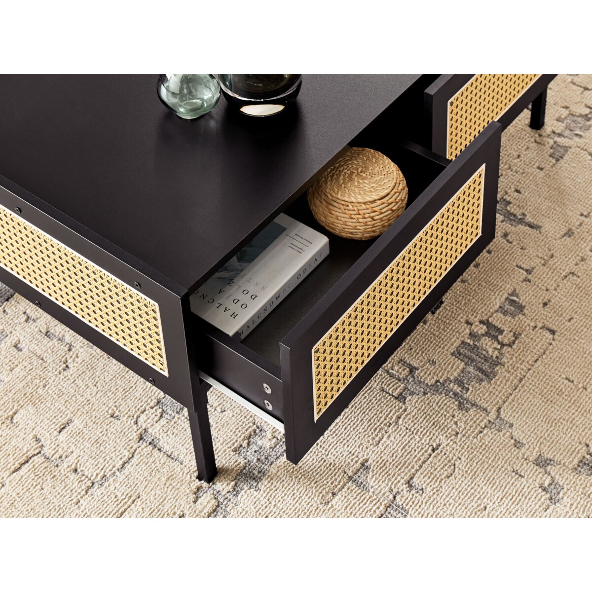 Stolik kawowy Z miejscem do przechowywania MDF Czarny CULLEN