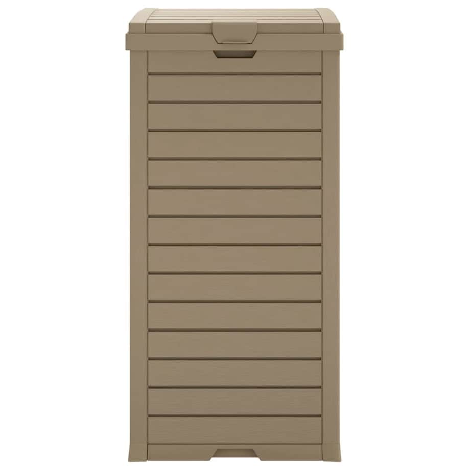 vidaXL Zewnętrzny kosz na śmieci, jasnobrązowy, 41x41x86 cm, PP