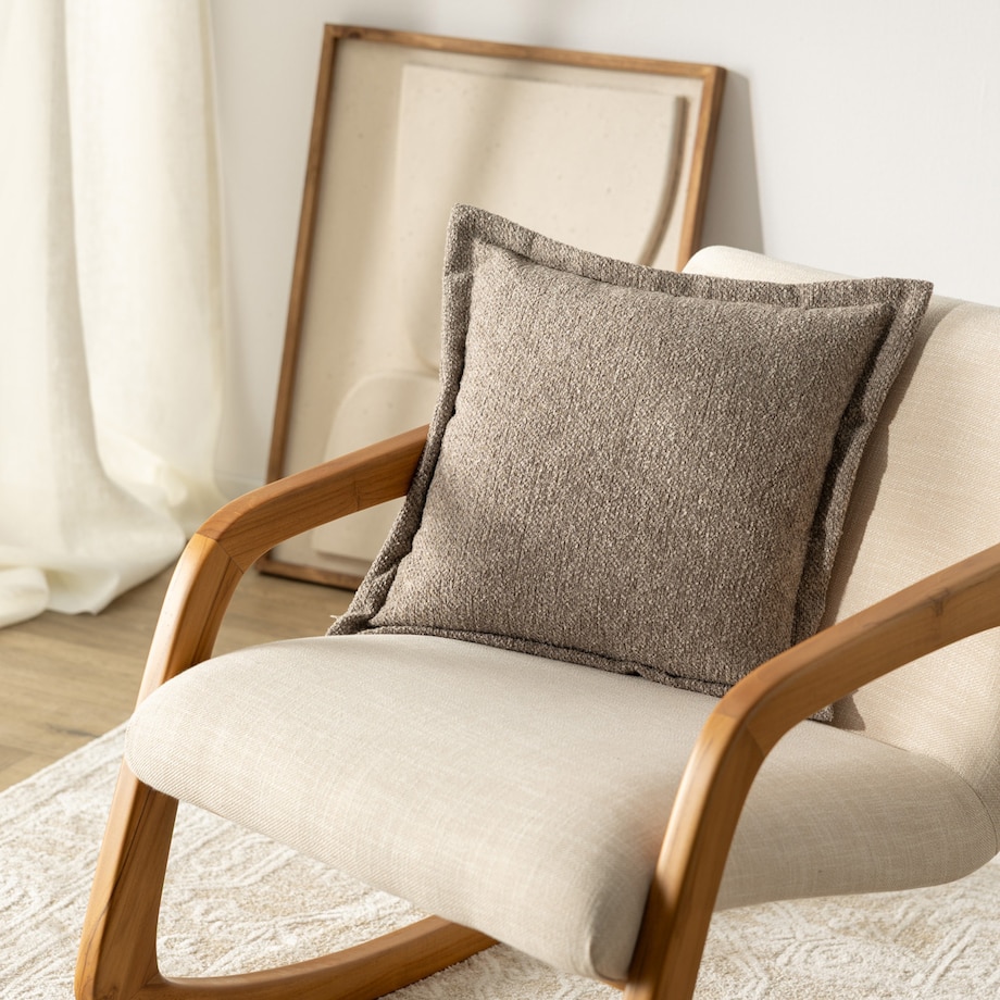 Poszewka Mona na poduszkę 45x45 ciemnobeżowy melanż