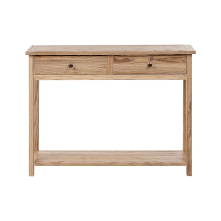 Konsola 2 szuflady 100 cm jasne drewno SALTON