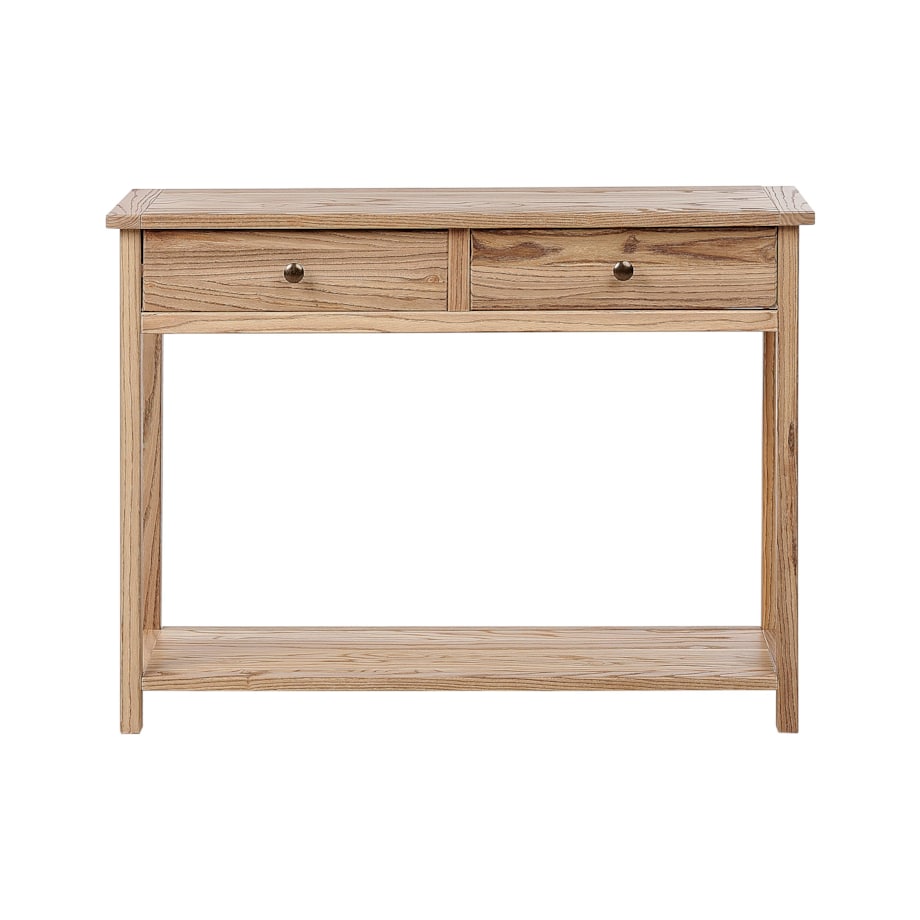 Konsola 2 szuflady 100 cm jasne drewno SALTON