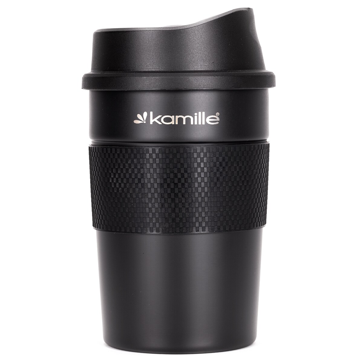 Czarny mały kubek termiczny na kawę 360ml KAMILLE
