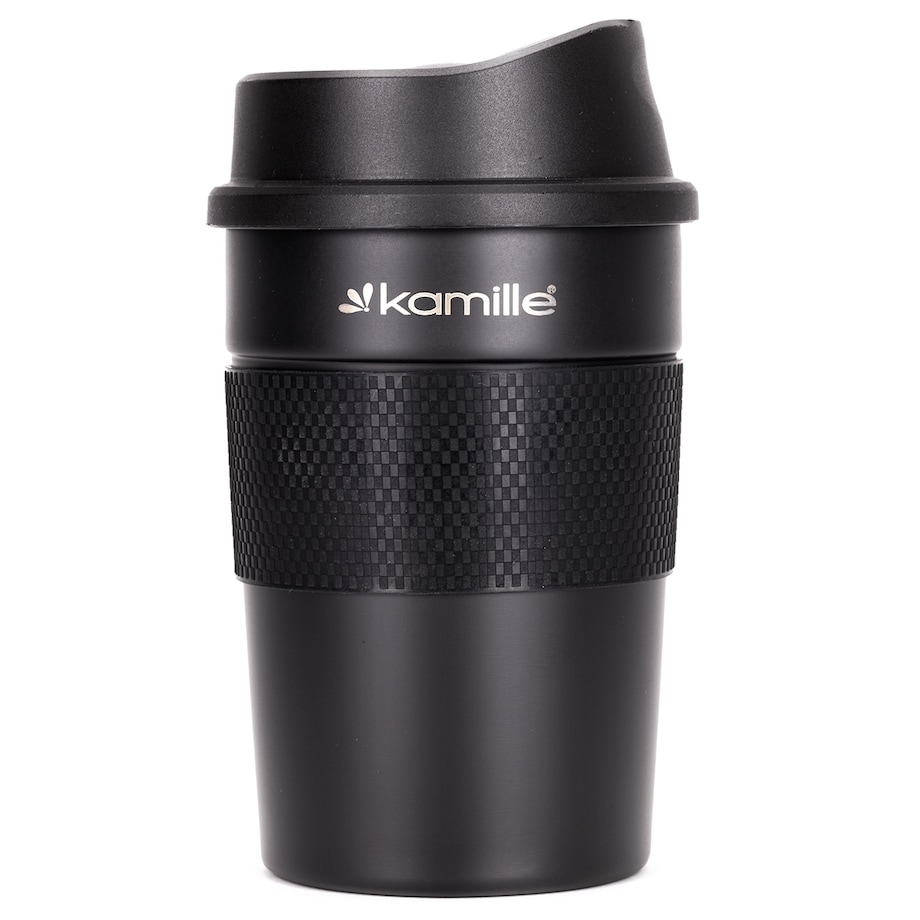 Czarny mały kubek termiczny na kawę 360ml KAMILLE