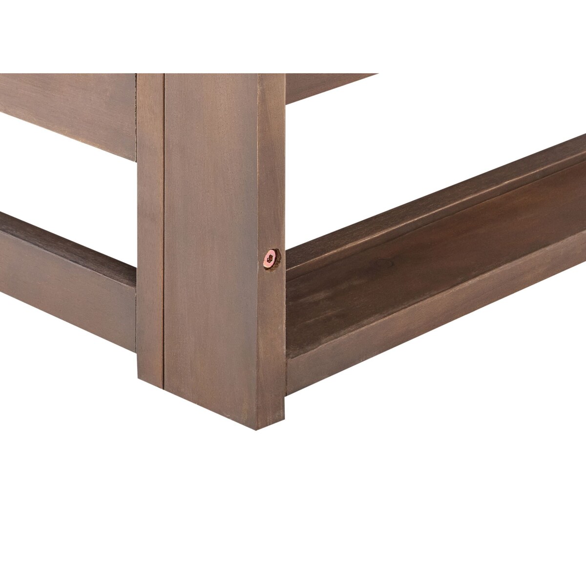 Sofa ogrodowa z certyfikowanego drewna 2-osobowa narożna ciemna TIMOR II