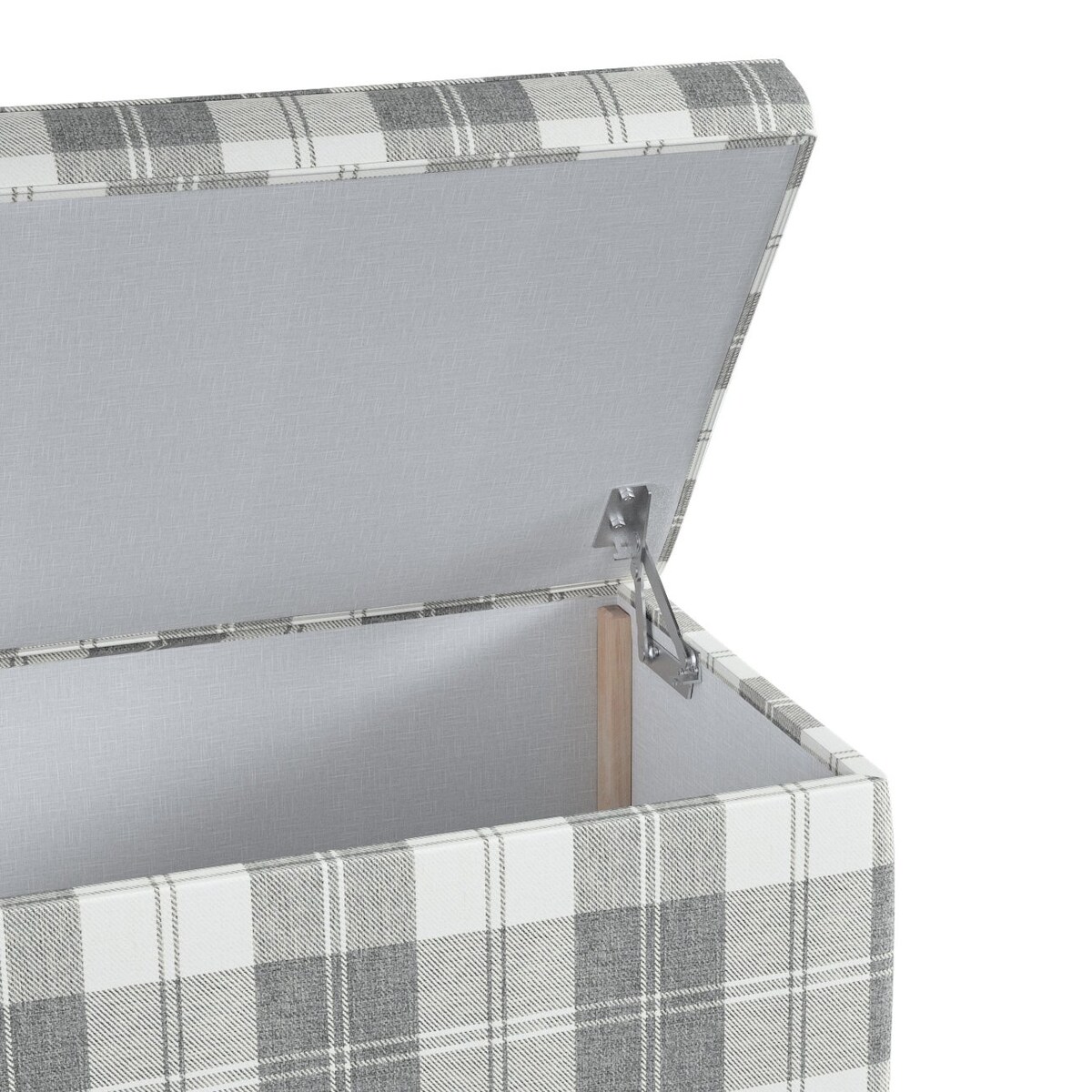 Skrzynia tapicerowana, krata szaro-biała, 120 x 40 x 40 cm, Edinburgh