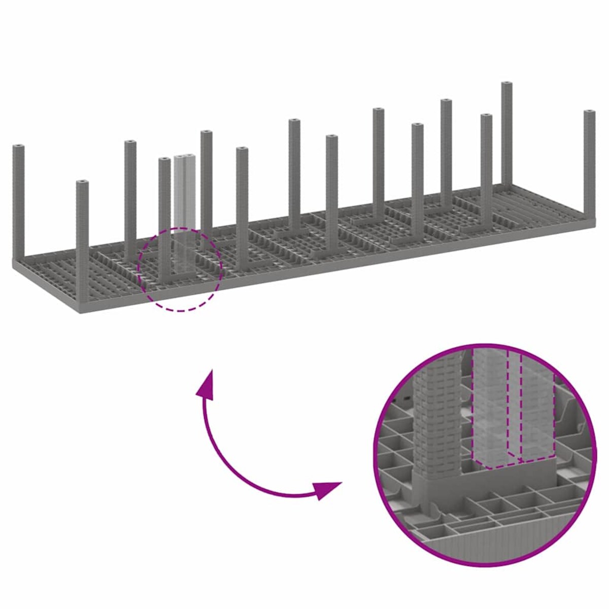 vidaXL Zestaw do jadalni w ogrodzie 13 pcs Jasnoszary Rattan Polt