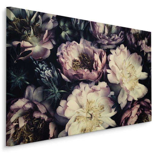 Obraz na płótnie kwiaty w stylu retro 70x50cm