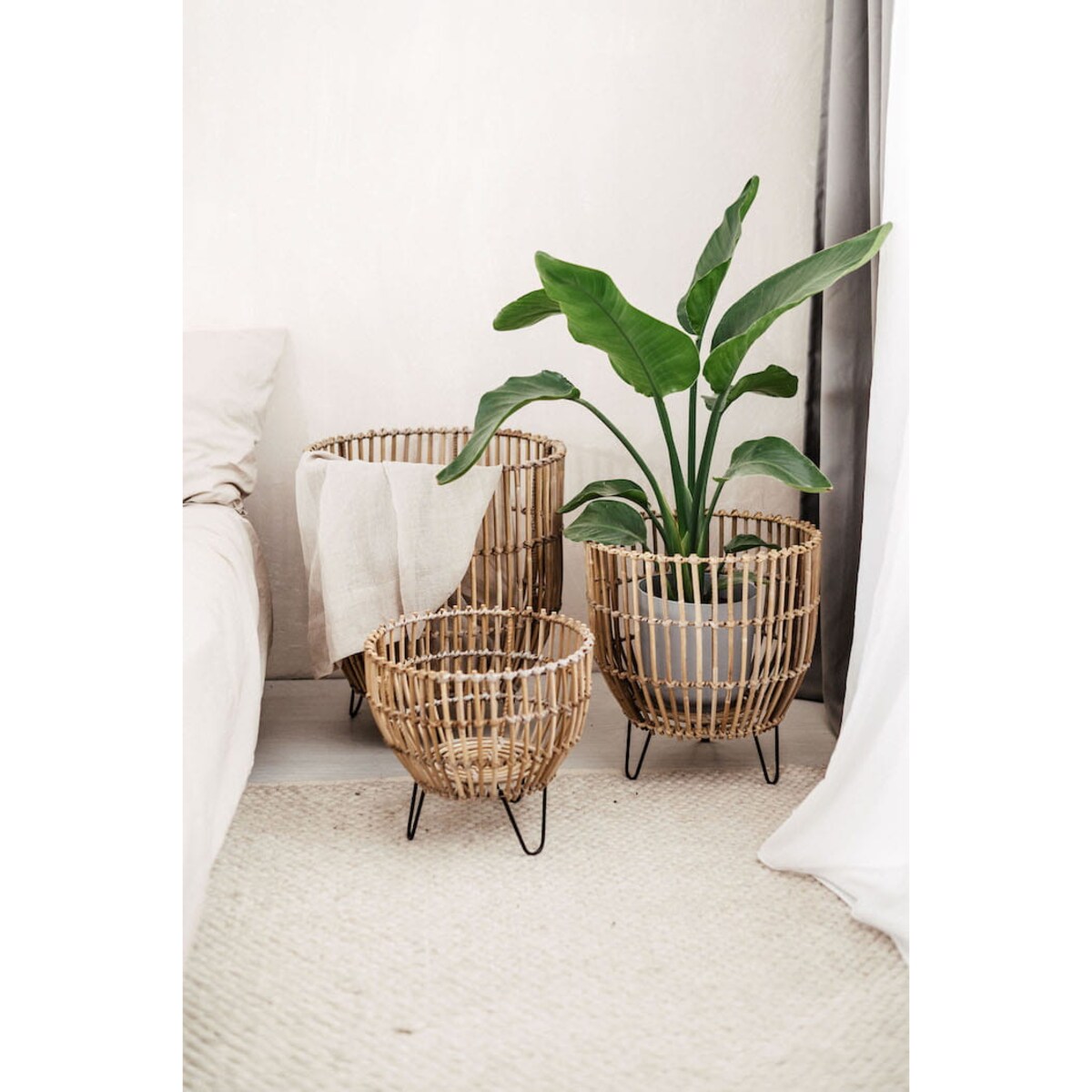 DONICA KOSZ RATTANOWA SZARA LAURA S