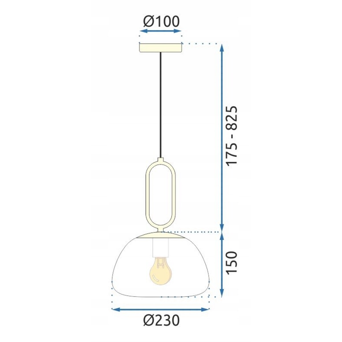 Lampa Wisząca Szklana Mleczna Złota Biała Toolight