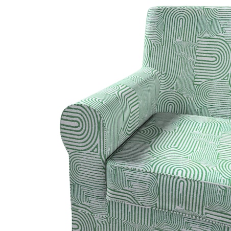 Pokrowiec na fotel Ektorp Jennylund, miętowe łuki na kremowym tle, 78 x 85 x 84 cm, Cosy Home