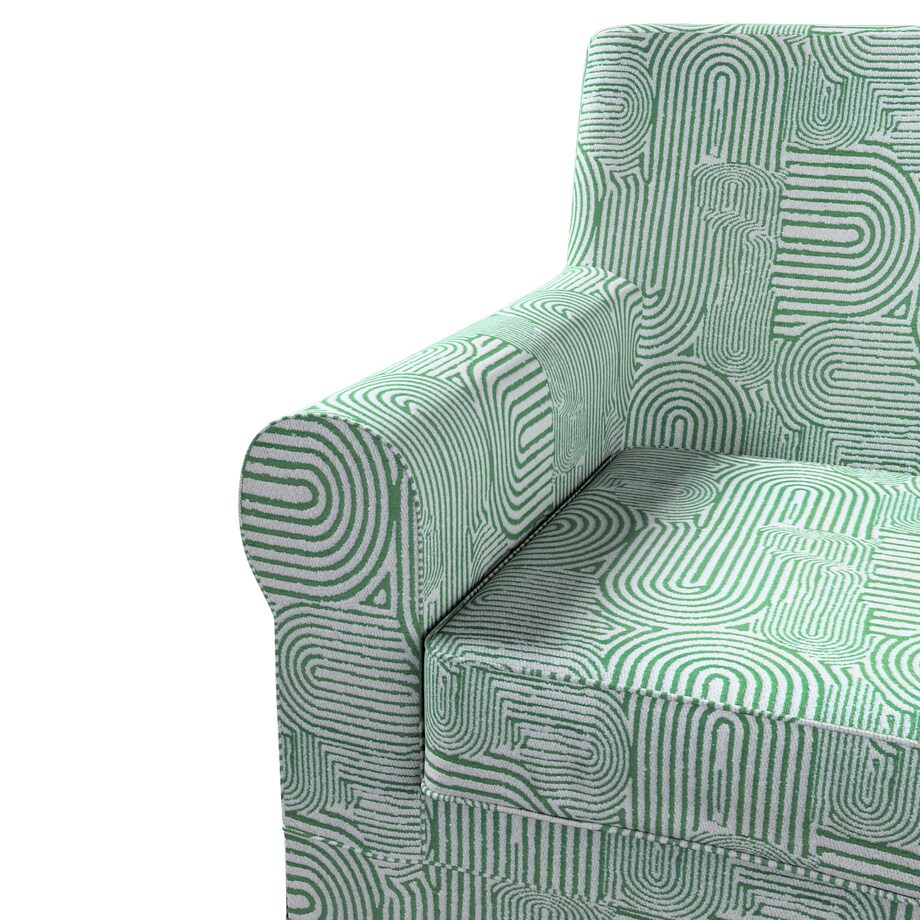 Pokrowiec na fotel Ektorp Jennylund, miętowe łuki na kremowym tle, 78 x 85 x 84 cm, Cosy Home