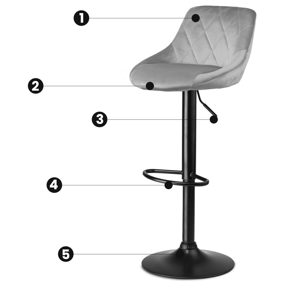 Hoker barowy z oparciem Sofotel Nerra 260030-2 2 szt.