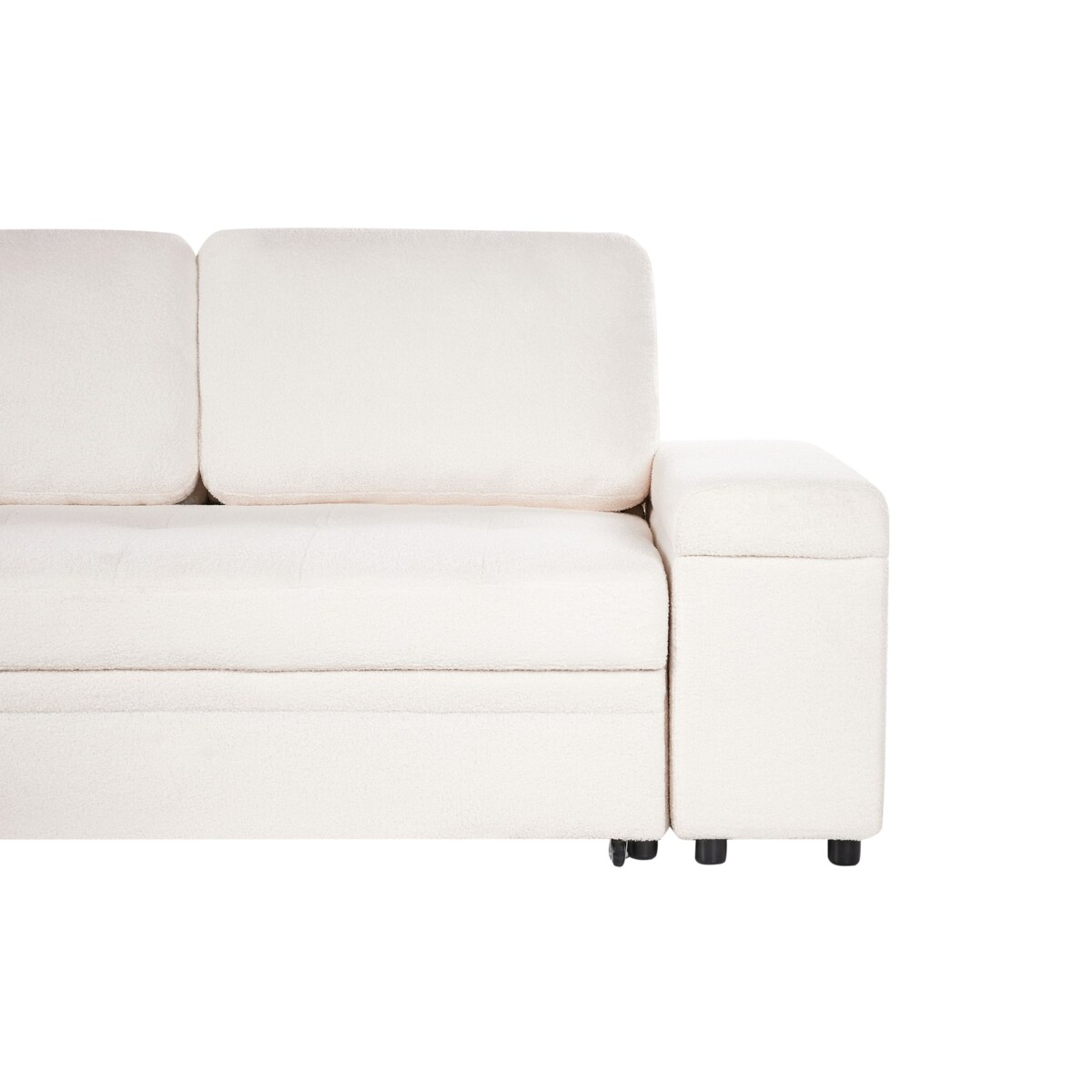 Sofa narożna prawostronna HRISEY Boucle Biały Prawostronny