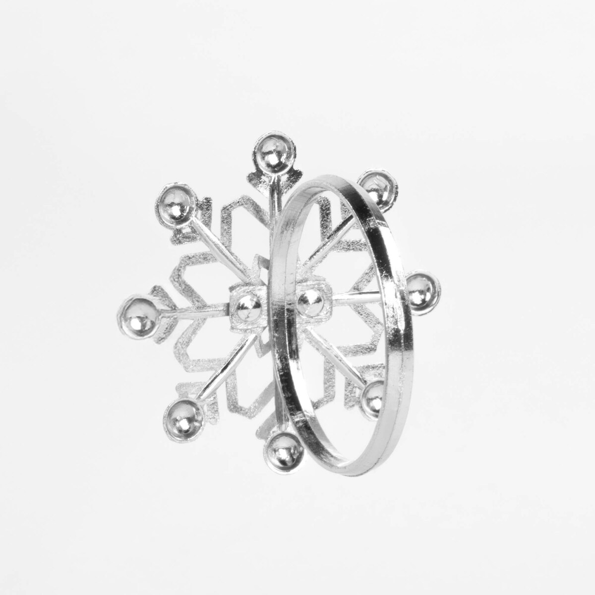 Srebrne obrączki na serwetki ze świątecznym motywem, 4 sz.