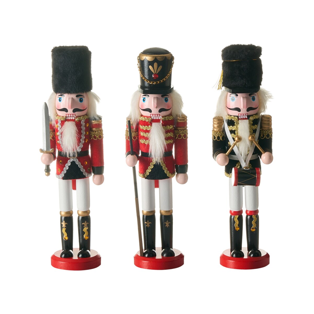 Figurka dekoracyjna LAGAN Dziadek do orzechów 30 cm Czerwony