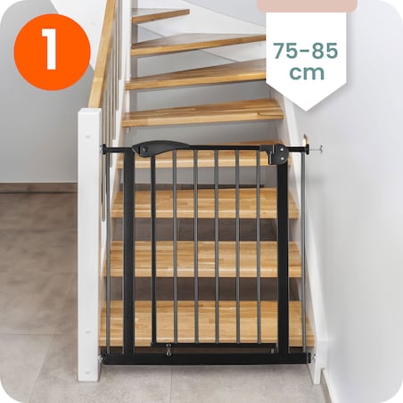 Barierka zabezpieczająca ochronna Nukido na schody i drzwi 75-115cm czarna 718300