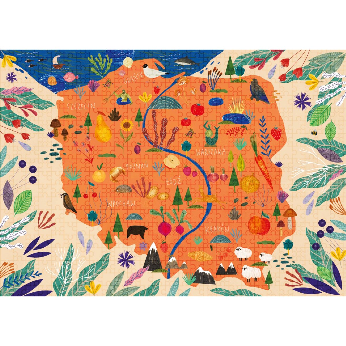 Muno Puzzle "Mapa Polski" Puzzle 1000 el. w ozdobnej tubie