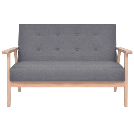 vidaXL 2-osobowa sofa materiałowa, ciemnoszara