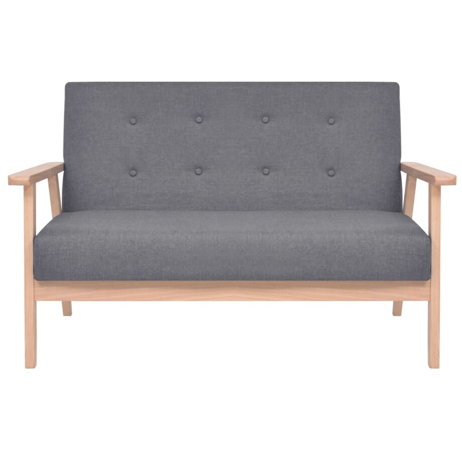 vidaXL 2-osobowa sofa materiałowa, ciemnoszara