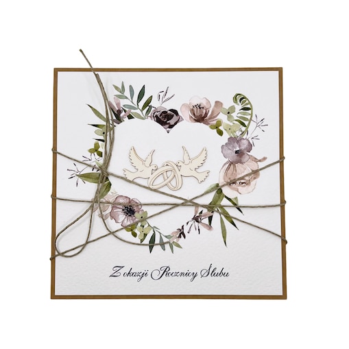 Prezent na rocznicę ślubu Rustykalna kartka życzenia z okazji rocznicy ślubu - rocznica ślubu