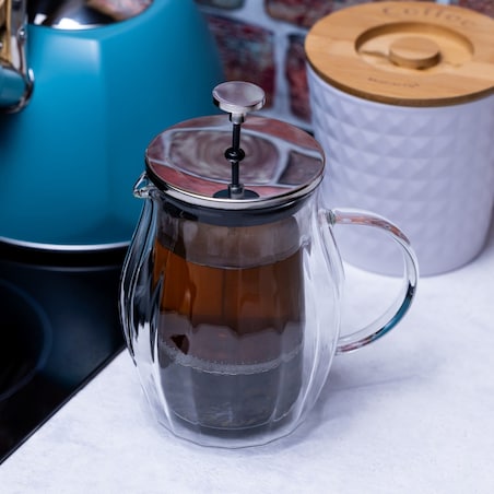 Zaparzacz do kawy herbaty 0.60L French Press srebrny KLAUSBERG