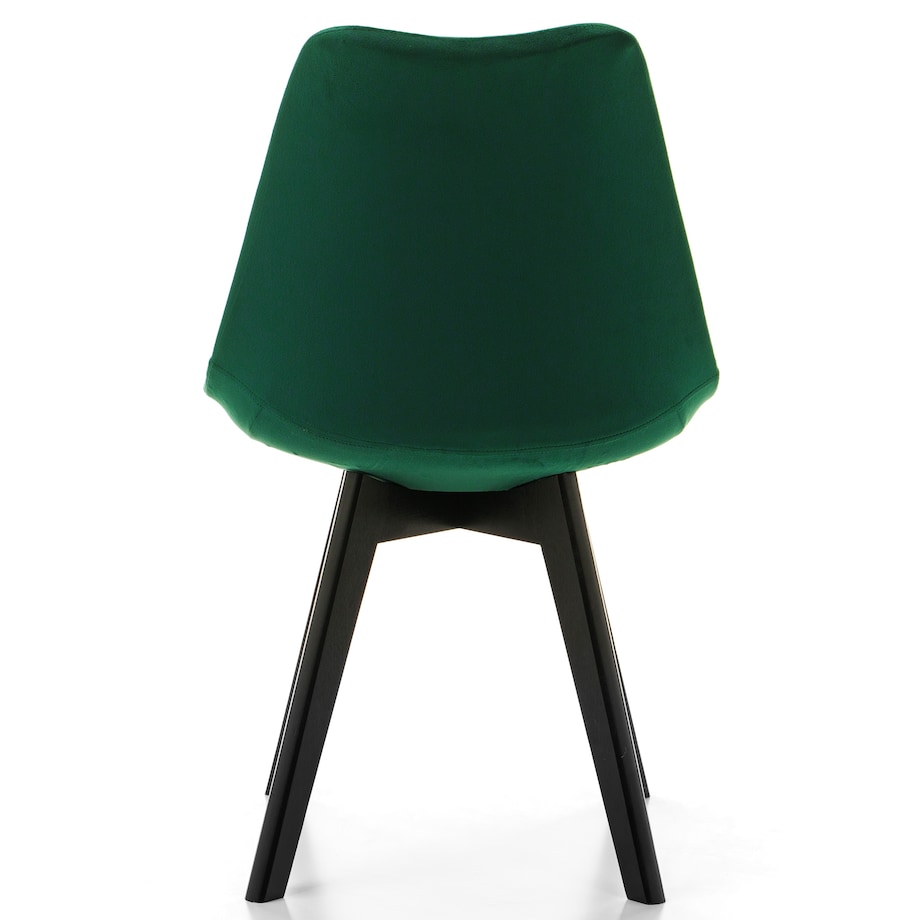 Krzesło skandynawskie z poduszką DUBLIN zielony welur noga czarna