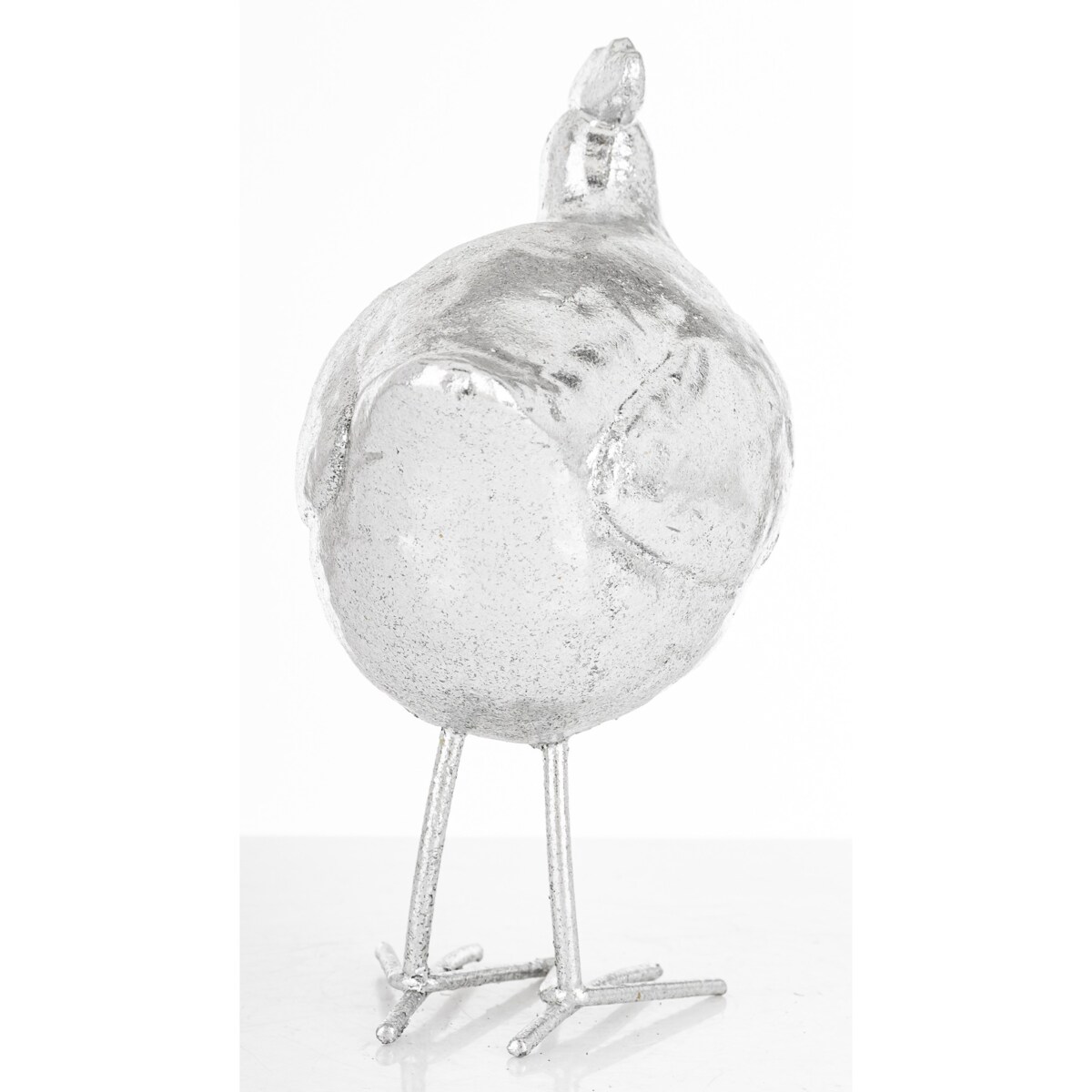 Dekoracja - kura 16x11,5x8 cm srebrna POLLAME