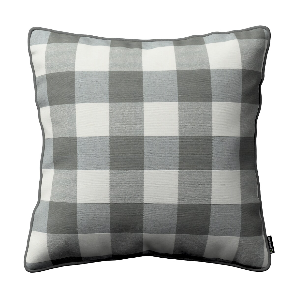 Poszewka Gabi na poduszkę 45x45 szaro-biała krata (5,5x5,5cm)