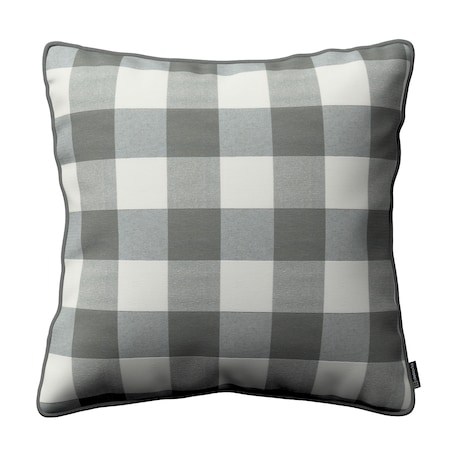Poszewka Gabi na poduszkę 45x45 szaro-biała krata (5,5x5,5cm)