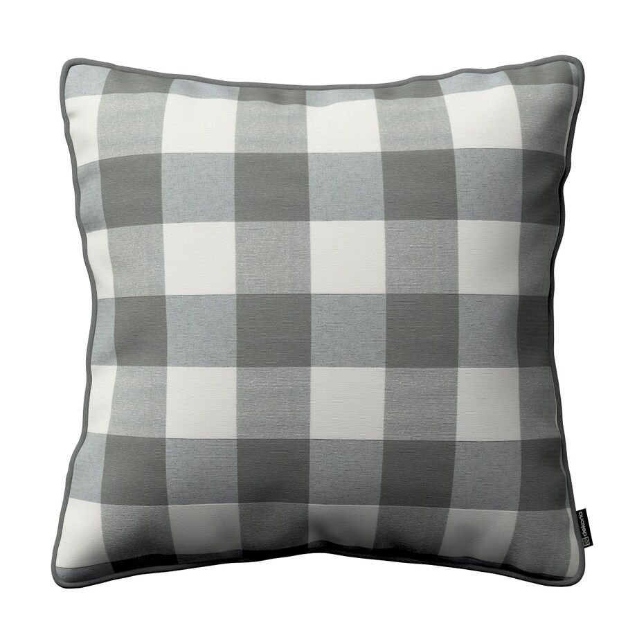 Poszewka Gabi na poduszkę 45x45 szaro-biała krata (5,5x5,5cm)