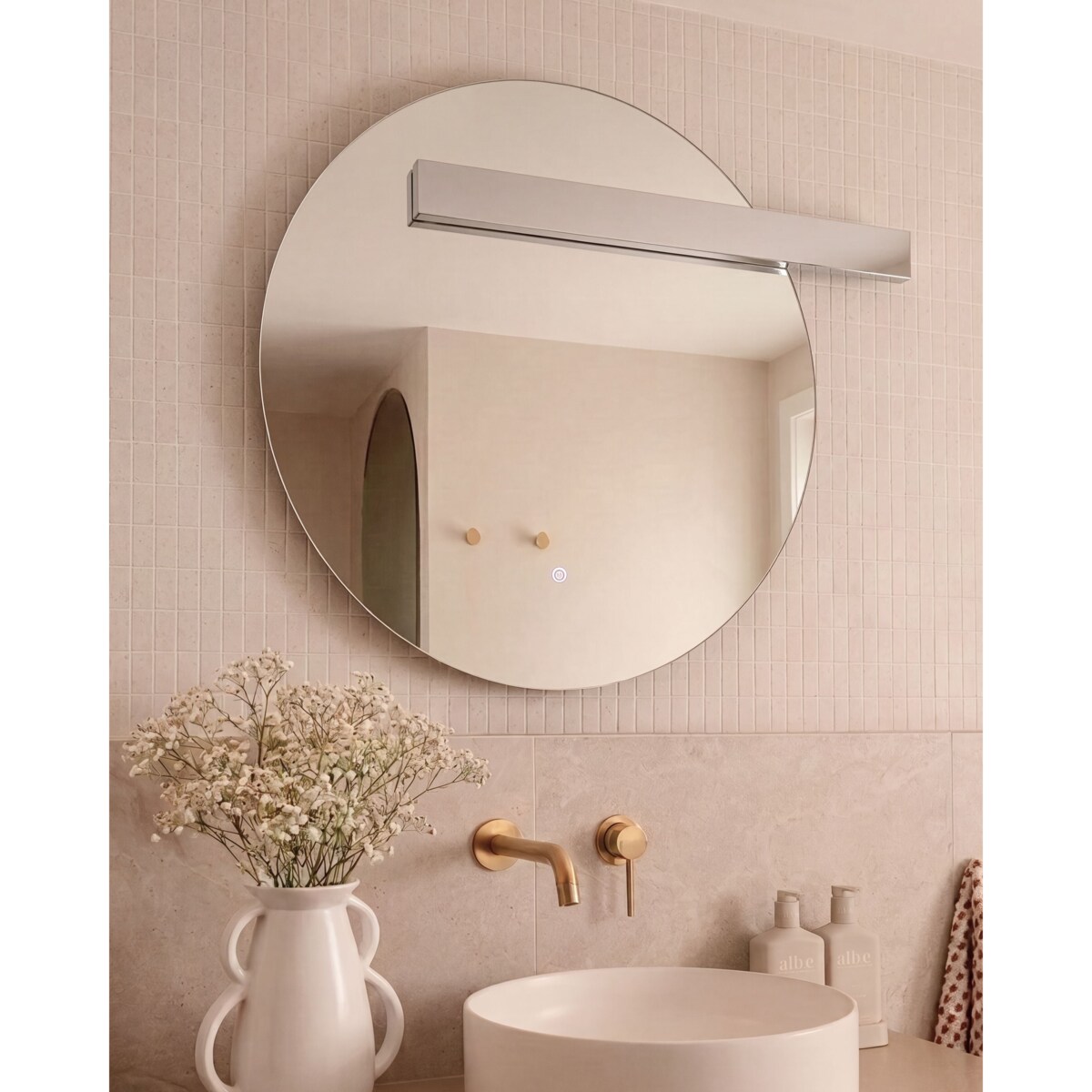 Lustro łazienkowe LED ANOST 107 cm 90 cm Srebrny