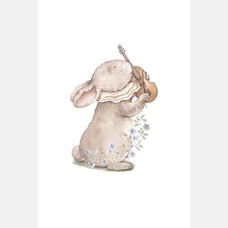 Plakat dla dzieci Królik skrzypek 30x40