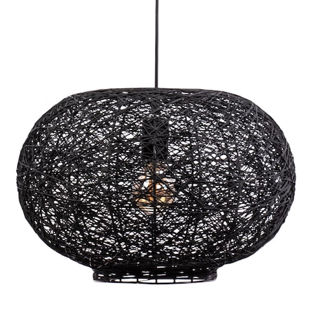 Lampa wisząca pleciona czarna APP1321-1CP