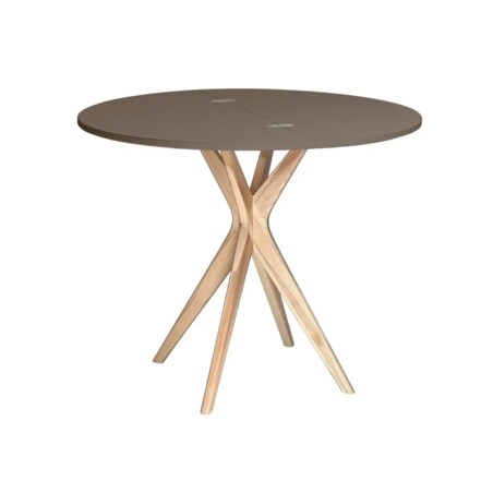 Stół półokrągły CUTTI 100x100 rozkładany brązowy/jesion