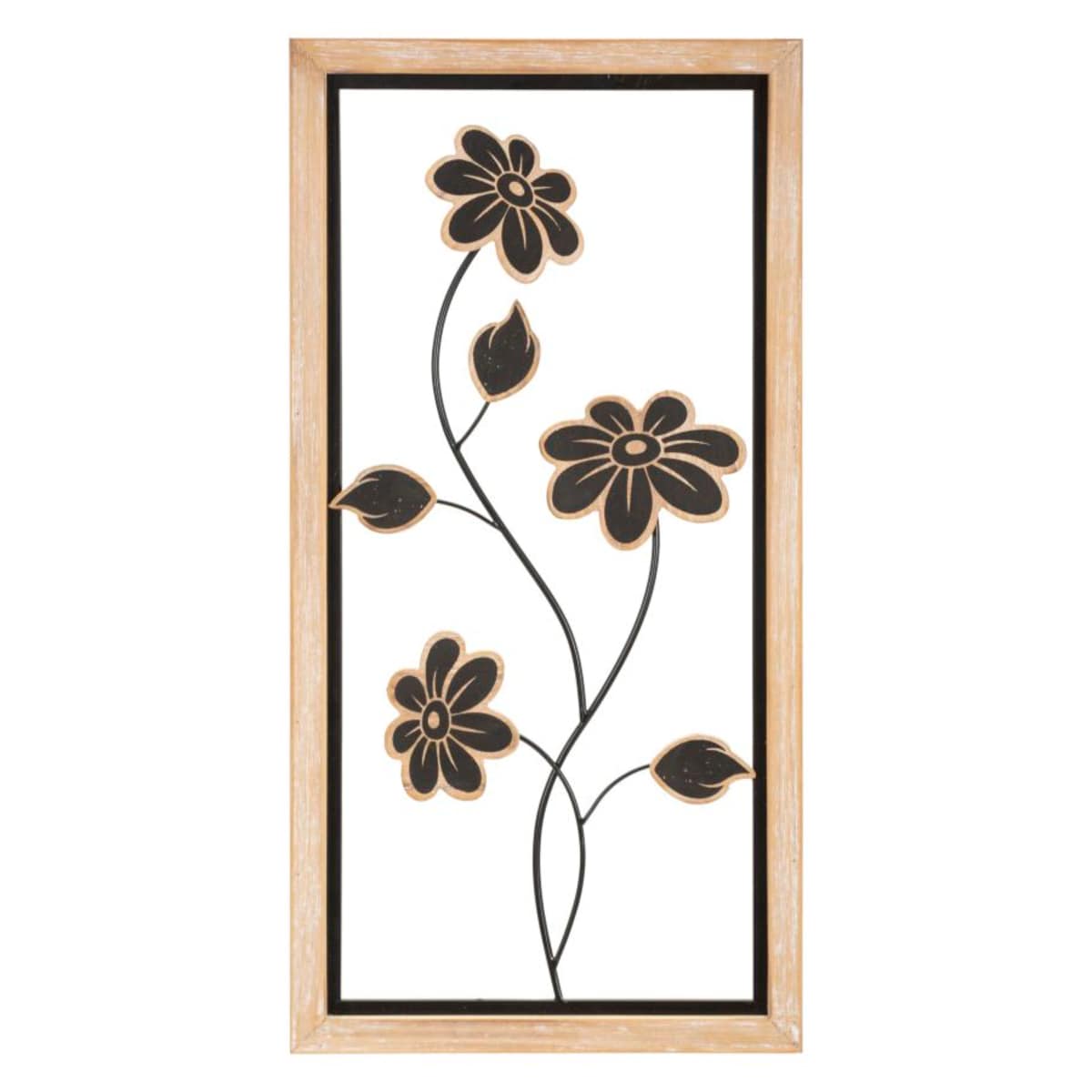 Dekoracja ścienna Girish - B, kolor brązowy i czarny, żelazo i płyta MDF, 30 x 60 cm, do salonu i przedpokoju, Mauro Ferretti