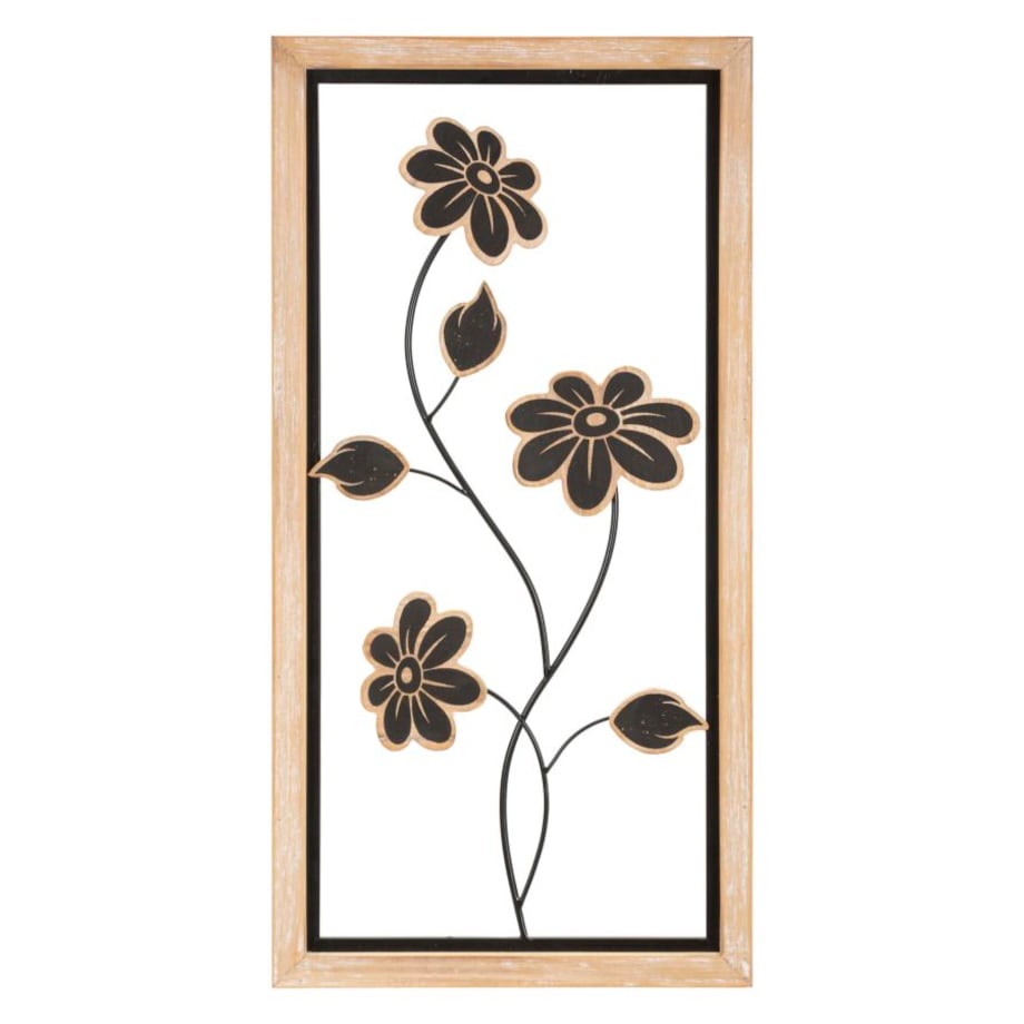 Dekoracja ścienna Girish - B, kolor brązowy i czarny, żelazo i płyta MDF, 30 x 60 cm, do salonu i przedpokoju, Mauro Ferretti
