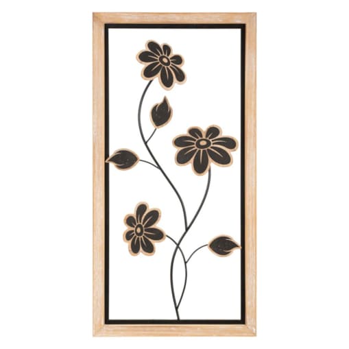 Dekoracja ścienna Girish - B, kolor brązowy i czarny, żelazo i płyta MDF, 30 x 60 cm, do salonu i przedpokoju, Mauro Ferretti