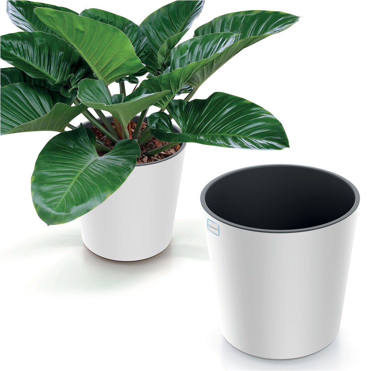 Doniczka Donica Ogrodowa 25/30 Cm Zestaw Okrągła Na Taras Do Ogrodu Domu Biała