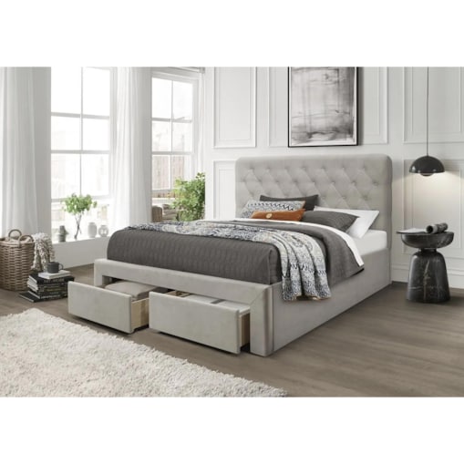 Łóżko tapicerowane MARISOL 160x200 beżowe