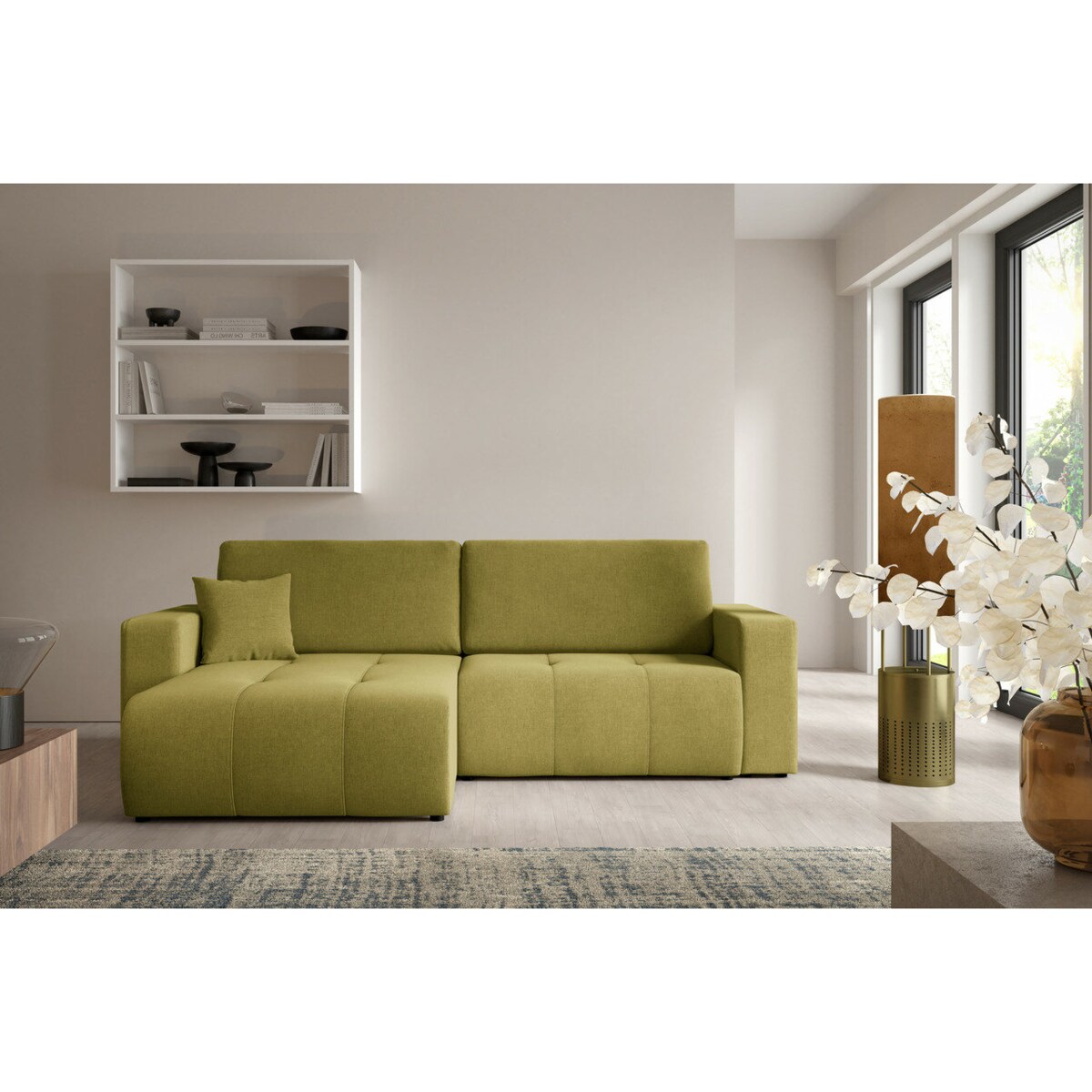 Narożnik MOLINIO L z funkcją spania z pojemnik na pościel Kolor: Wind 35