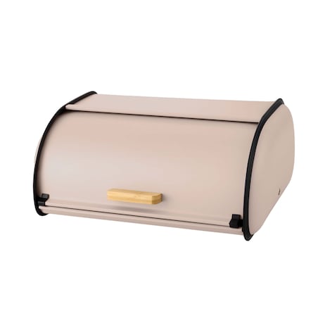 Chlebak metalowy pojemnik na chleb pieczywo bułki 35x24x14.5cm beżowy BRUNBESTE