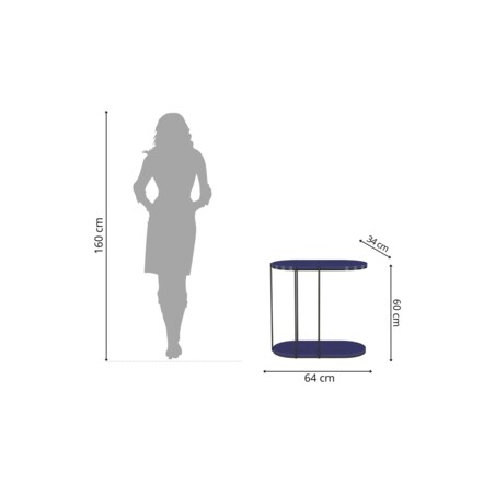Stolik pomocniczy Skandica LOCO na metalowym stelażu / kolor granat szlachetny