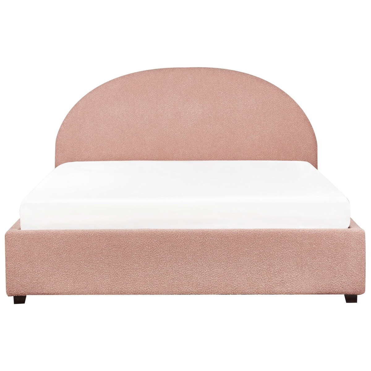 Łóżko z pojemnikiem Boucle VAUCLUSE 160 x 200 cm Pastelowy róż