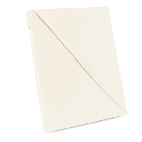 Prześcieradło bawełniane bez gumki 200x220 + dodatkowe 5cm po bokach kremowe