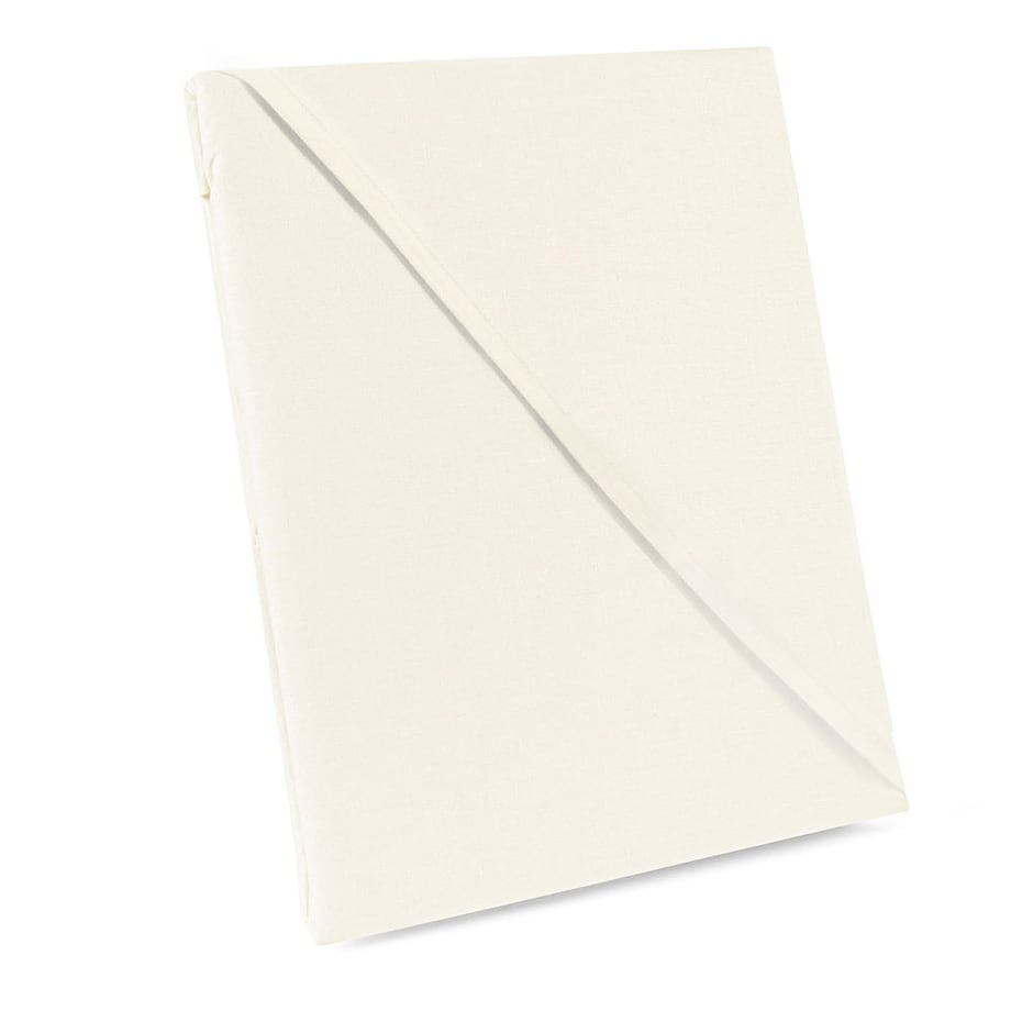 Prześcieradło bawełniane bez gumki 200x220 + dodatkowe 5cm po bokach kremowe