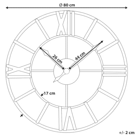 Zegar ścienny VALSOT 80 cm Metal Złoty