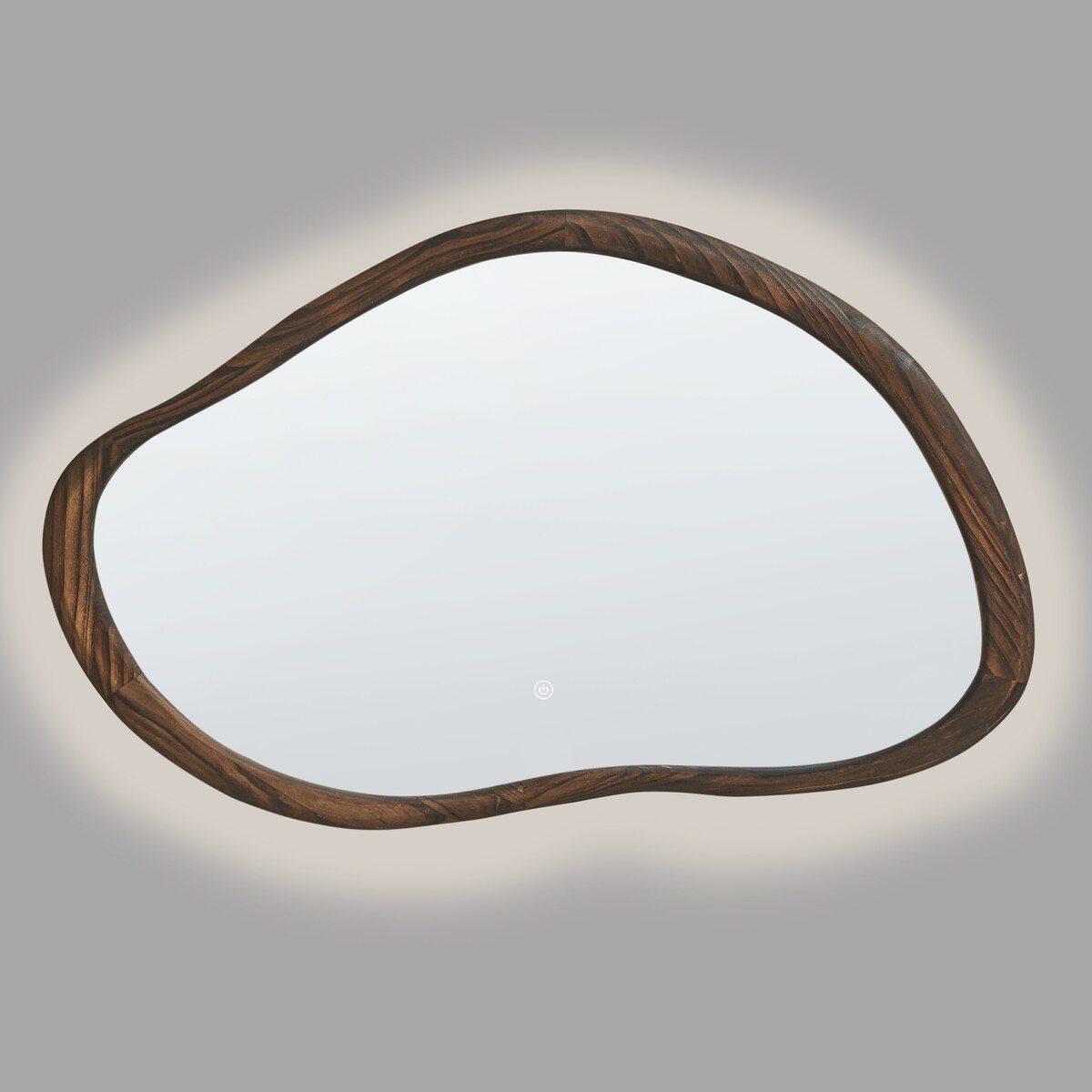 Lustro łazienkowe LED MANCEY 93 cm 60 cm Ciemnobrązowy