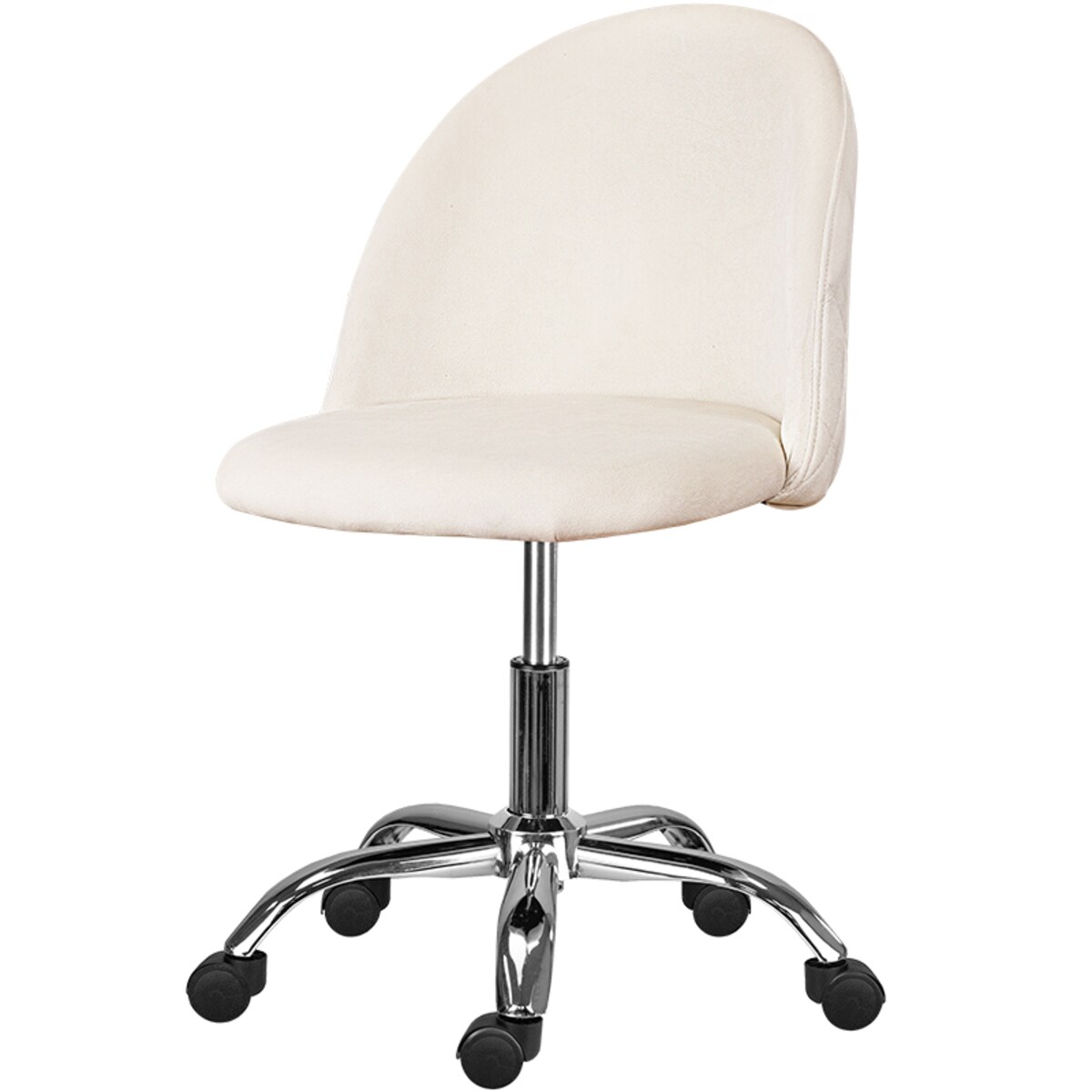 Fotel biurowy welurowy nowoczesny beżowy