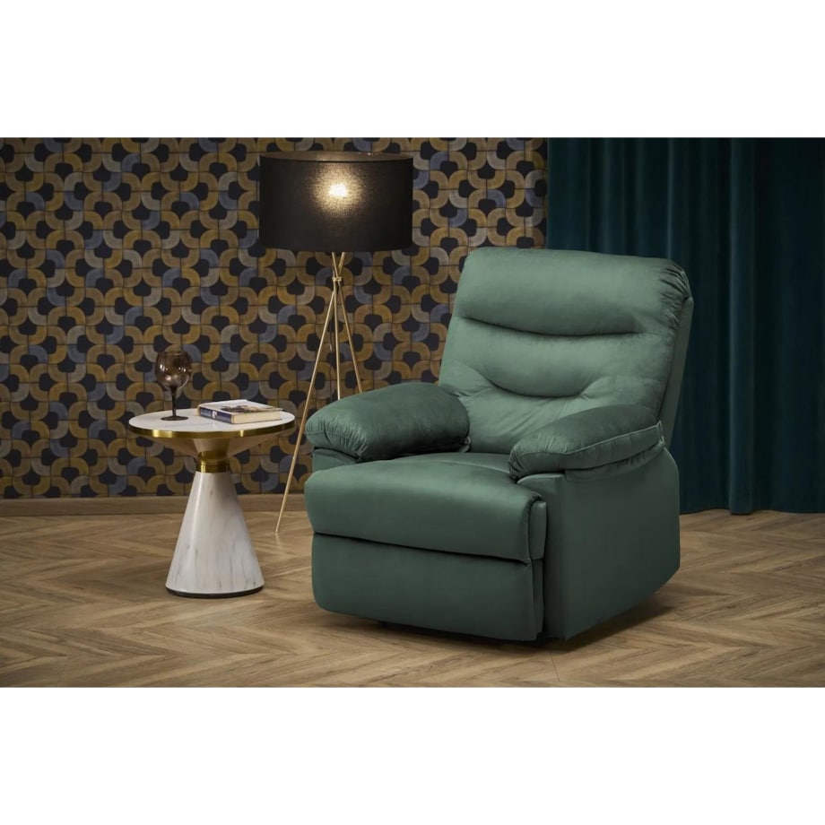 Fotel rozkładany DRAGER VELVET zielony