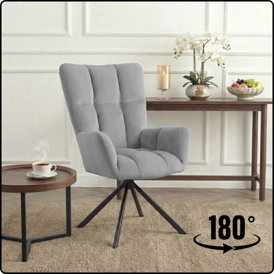 Krzesło tapicerowane obrotowe 180 do salonu jadalni nowoczesne welurowe